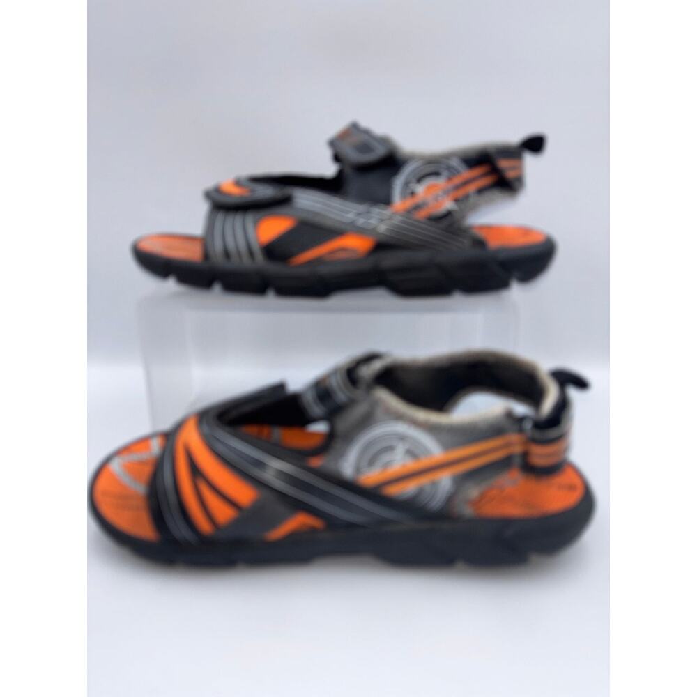 Nerf Athletic Sandals Youth Black Orange Size 6 Hook & Loop Adjustable READ - Picture 3 of 6
